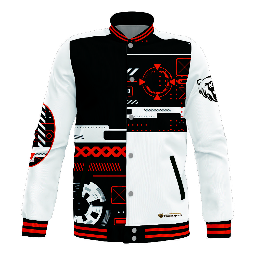 Zip Up Letterman Baseball Jacket Custom Design Men's Baseball Uniforms 