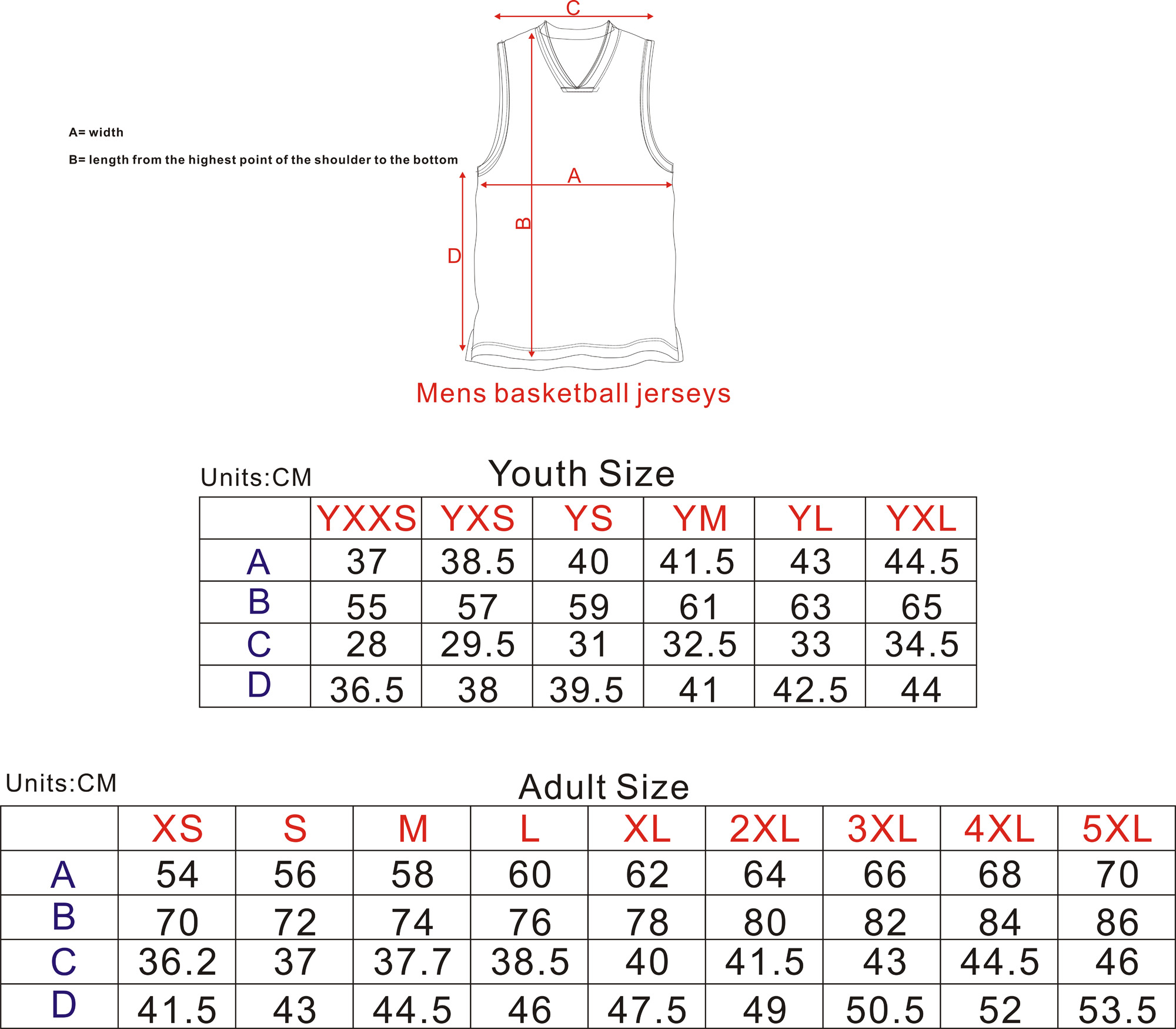 4. Basketball top Size