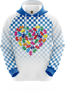 2025 Custom Sublimation Cool Blue And White Hoodies 